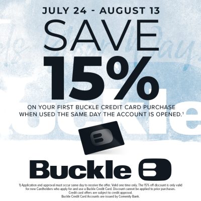 Save 15% On Your First Buckle Card Purchase! icon